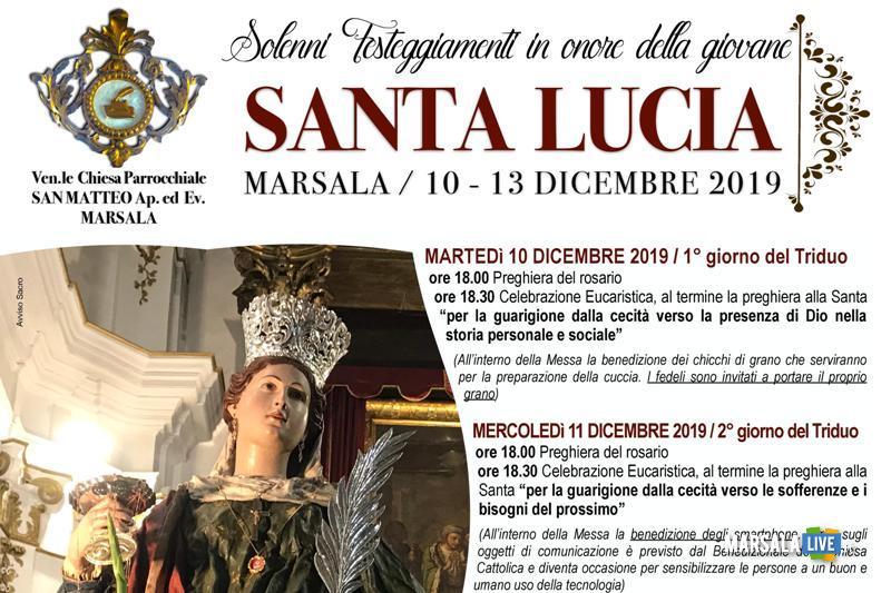 I Solenni Festeggiamenti In Onore Di Santa Lucia A Marsala Da Martedi 10 A Venerdi 13 Marsala Live