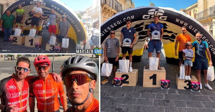 Atleti del Leoni Team Marsala premiati dopo la Liberty Granfondo di Canicattini Bagni