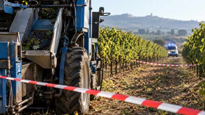 Mietitrice nelle campagne tra Alcamo e Grisi dove è avvenuto l’incidente sul lavoro