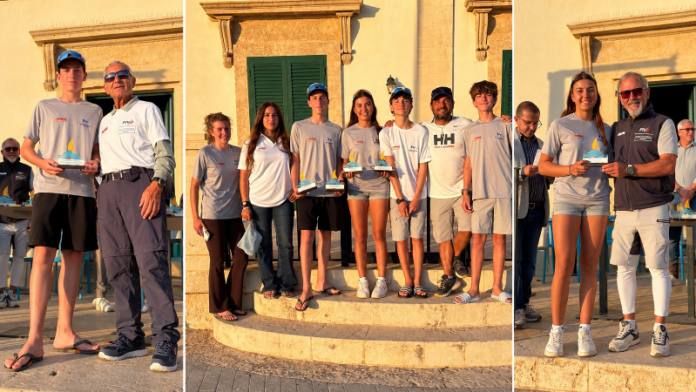 Atleti della Società Canottieri Marsala premiati dopo la regata zonale ILCA di Donnalucata